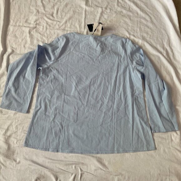 C.O.Z.Y Womens Light Blue Long Sleeve Top With Daisy Print & Button Details - Si - Picture 6 of 10